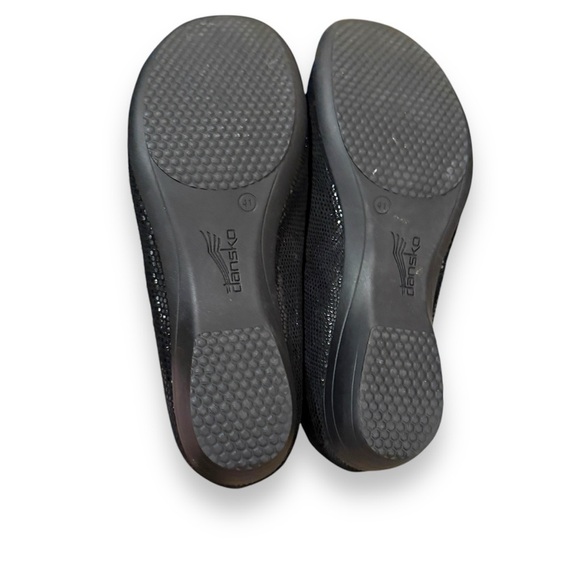 Dansko Farah Black Leather Lizard Reptile Embossed‎ Slip On Loafers Clogs Sz 41 - Picture 7 of 15